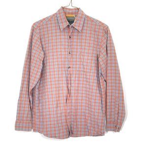 Royal Robbins Blue and Orange Plaid Button Down M